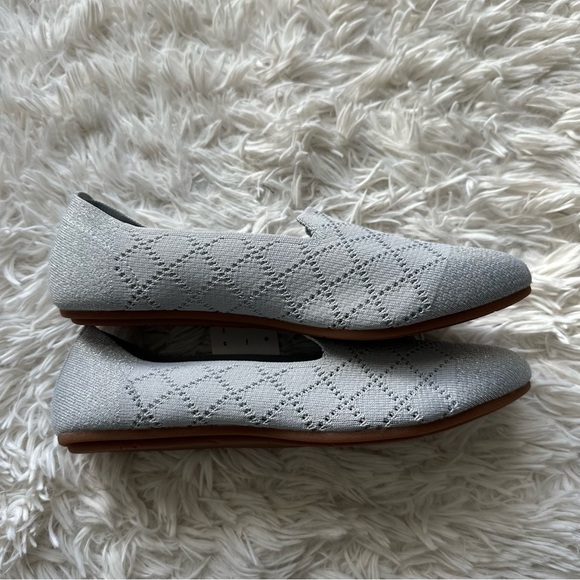 Puxowe Womens Ballet Flat Knit Silver New With Tags Size 10.5 - Picture 3 of 9